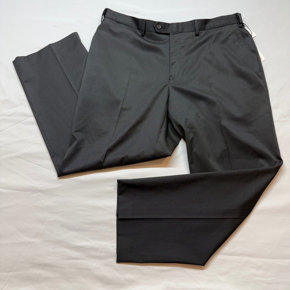 IZOD Mens Black Micro Pattern Suit Pants Dress Slacks Structured Waist 38x29 NWT